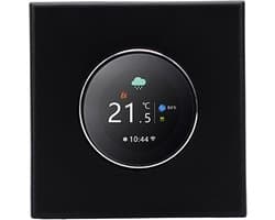 Slimme Thermostaat - Vloerverwarming Bediening - Comfort Verwarmen - Smartphone Bediening - 86x86mm - Zwart