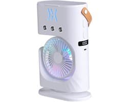 Ventilatoren - Mobiele Airco - 3-in-1 draagbare luchtkoeler USB sprayventilator compact 24.5×16×7.5 cm, zuinige mobiele ventilator zonder afvoer voor thuis, kantoor en buiten in de zomer
