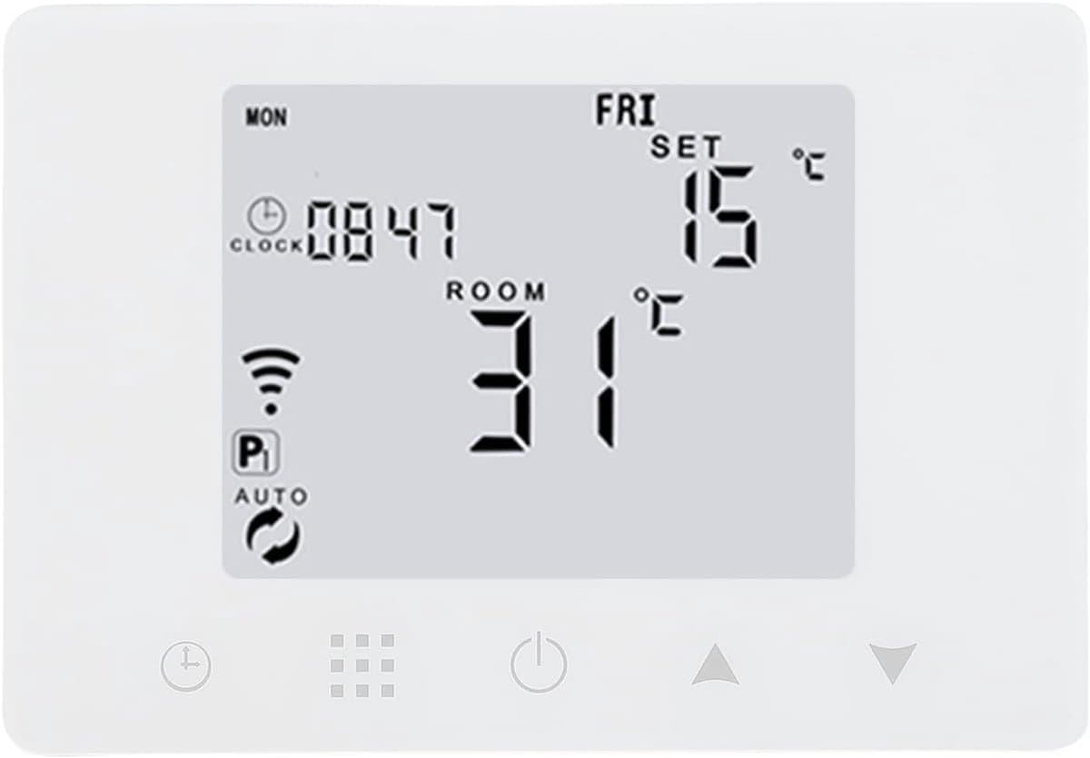 Slimme Temperatuurregelaar - Digitale Thermostaat - Comfort Thuis - Afstandsbediening via App - Ruimtebesparend - Wit — afbeelding 1