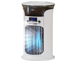 Mobiele airco Luchtkoeler - Luchtkoelerventilator - Verdampingskoeler-aircooler-luchtkoeler- Stille werking oscillatie - 3 snelheidsstanden - Watertank van 880 ml - Koelventilator voor slaapkamers, kantoren en woningen - 15,3 x 20,5 cm - Wit