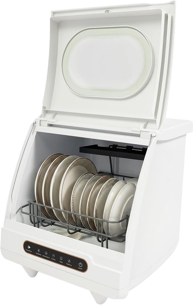 Mini vaatwasser - Tafelmodel apparaat - Servies reinigen - Multifunctioneel wassen - 45 x 45 x 43 cm - Wit — afbeelding 1