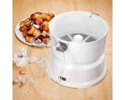 Elektrische Aardappelschilmachine - Keukenapparaat - Grote Hoeveelheden Schillen - Handsfree Werking - 1 Kg Capaciteit - Wit