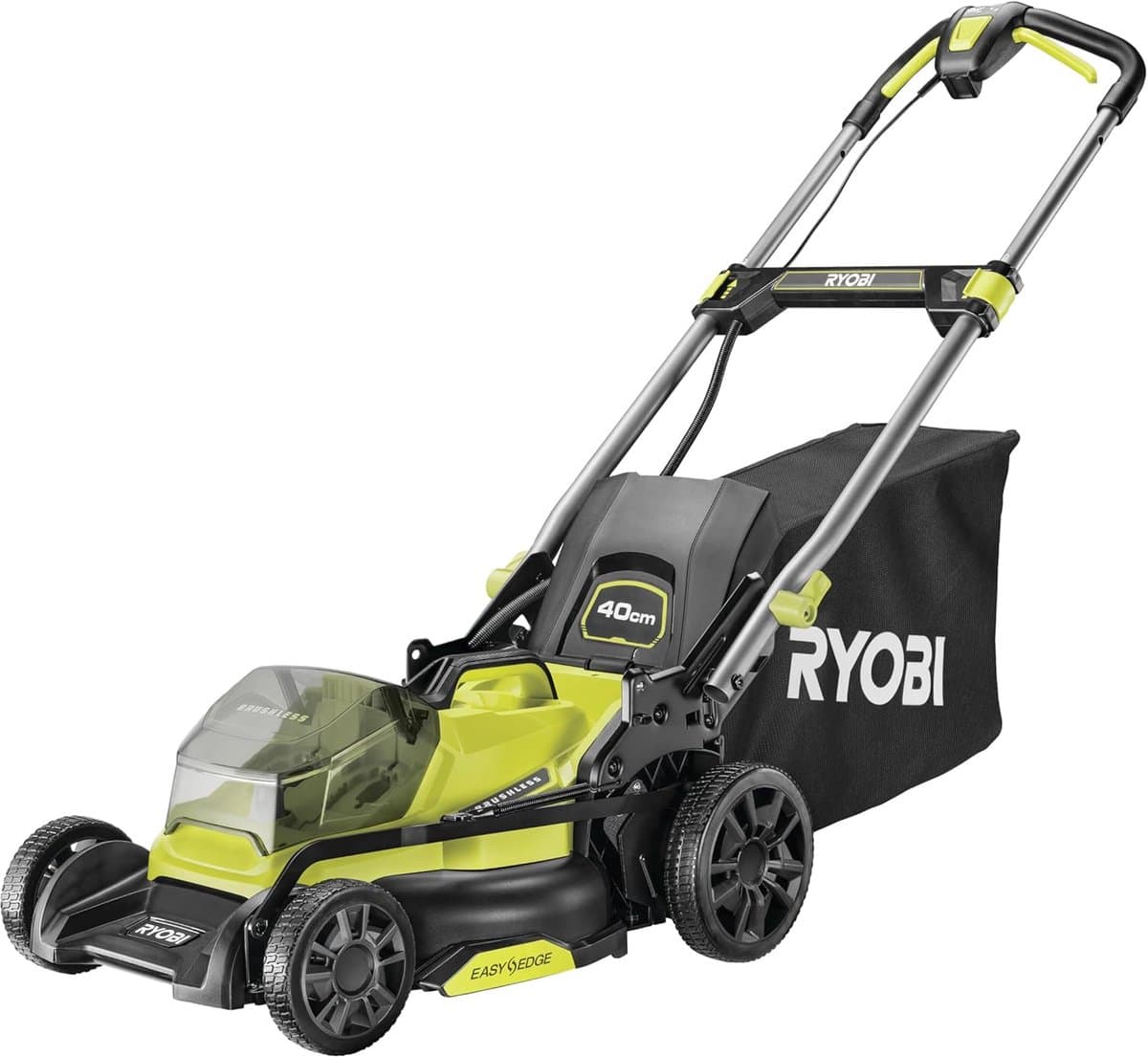 Accu Grasmaaier - Tuinmaaier - Gazon Onderhoud - Borstelloze Motor - 40 cm Snijdbreedte - Zwart — afbeelding 1
