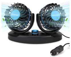Solidchoice - Dubbelzijdige Auto Ventilator met 360 Graden Rotatie