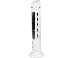 Bladloze Torenventilator - Draagbare Ventilator - Bureau Verkoeling - Geïntegreerde Verlichting - 10x11x39 cm - Wit