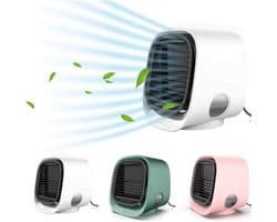 Luchtkoeler met verdampingskoeling – mobiele aircounit met 3 standen en 7 sfeerlichten – mini-airco met koelwatertank