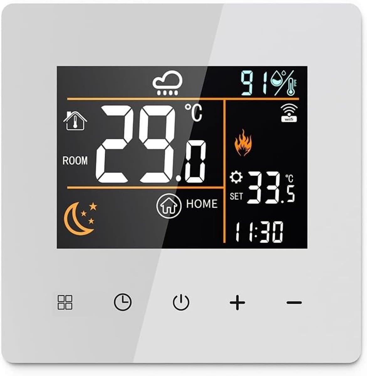Slimme Thermostaat - Temperatuurregelaar Verwarming - Energie Besparen - App Bediening - 10 x 10 x 6 cm - Wit — afbeelding 1