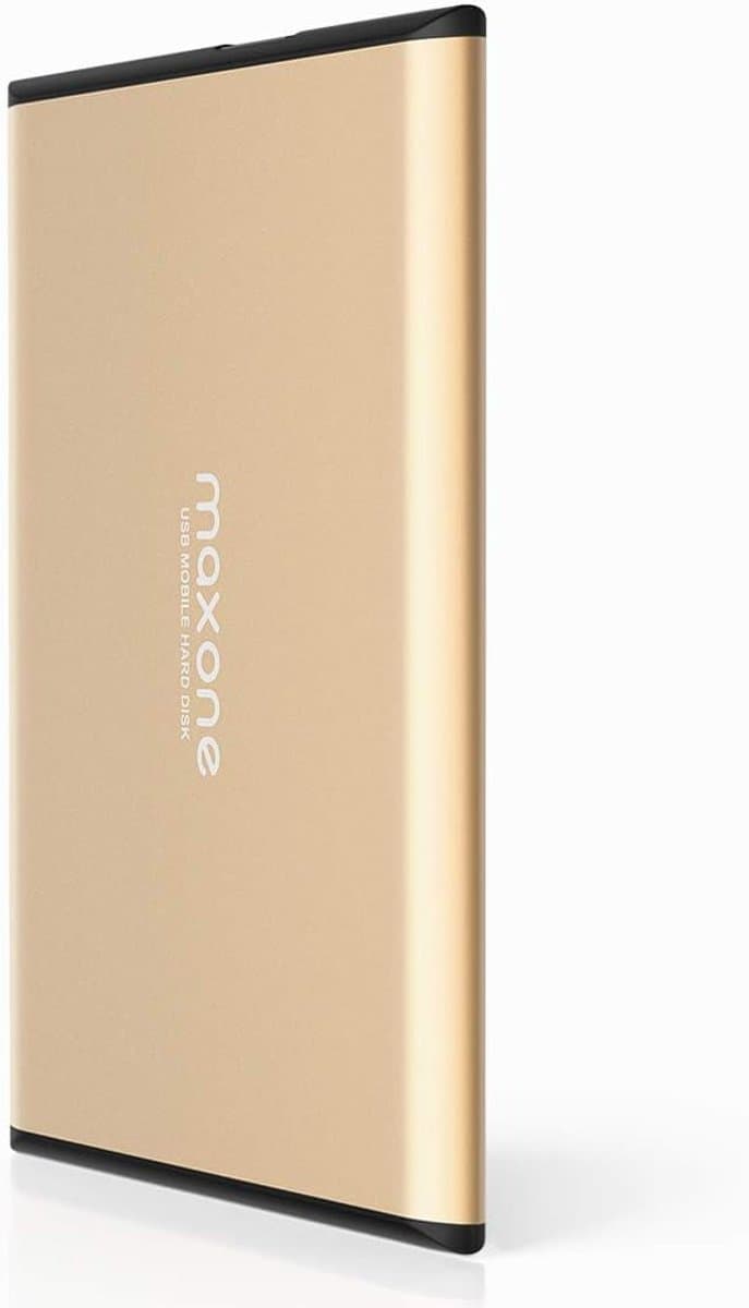 Externe harde schijf 320GB-USB 3.0 ultradunne aluminium HDD-back-up voor pc/desktop/laptop/tv/Mac/MacBook/XBox / PS4 / Chromebook/Windows | Voor TV, PC, Mac, MacBook, Chromebook, Wii u, Laptop, Desktop, Windows (Goud) — afbeelding 1