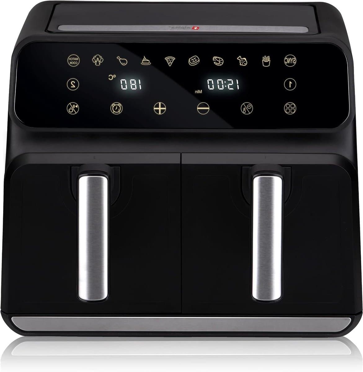 Dubbele Heteluchtfriteuse - Airfryer XXL - Gezond Koken - Sync Finish Functie - 8 Liter - Zwart — afbeelding 1