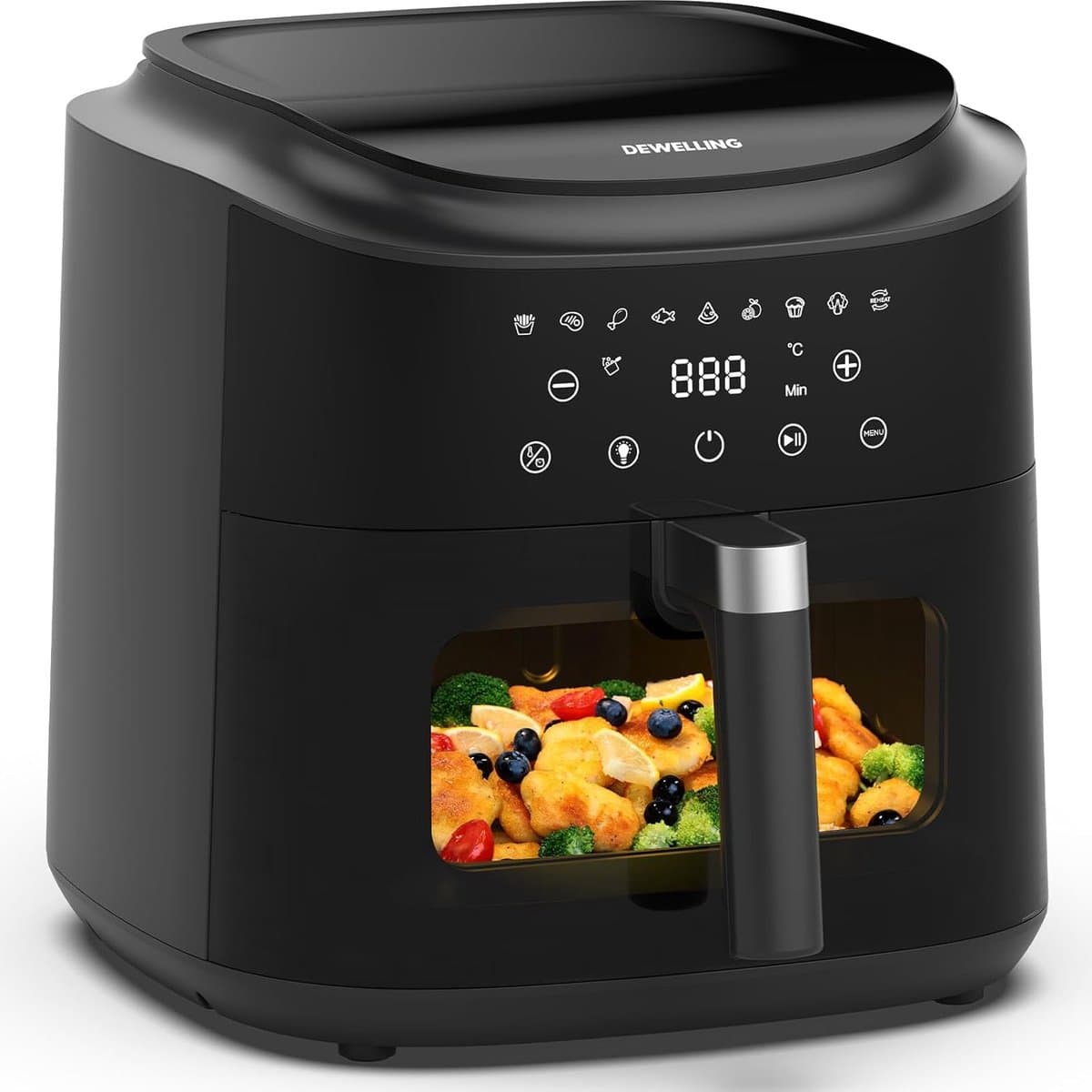 Heteluchtfriteuse XXL - Airfryer Groot - Snel Koken - Groot Kijkvenster - 9 Liter Capaciteit - Zwart — afbeelding 1