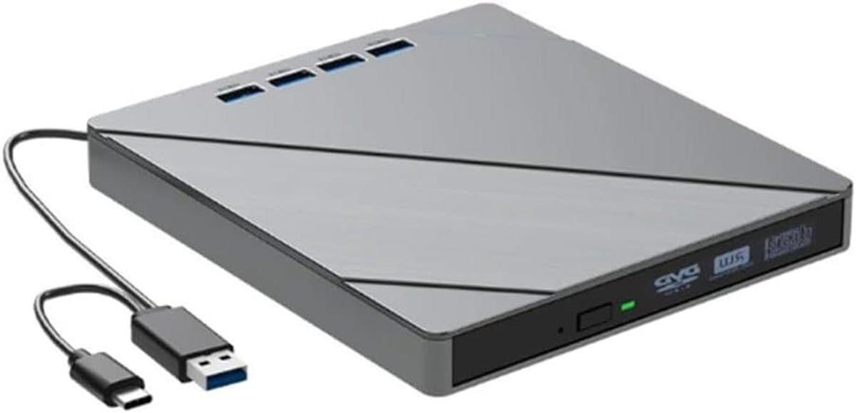 Externe Schijf - Lezer Brander - Data Archiveren - USB 3.0 Snelheid - 7-in-1 - Zilver — afbeelding 1