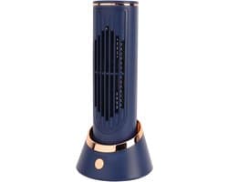 Bladeless Torenventilator - Stille Ventilator - Persoonlijke Koeling - 3 Snelheden Instelbaar - 30x15x15cm - Blauw