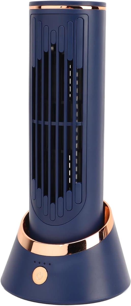 Bladeless Torenventilator - Stille Ventilator - Persoonlijke Koeling - 3 Snelheden Instelbaar - 30x15x15cm - Blauw — afbeelding 1
