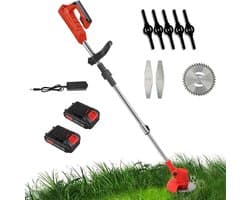 Elektrische Grasmaaier - Snoerloze Trimmer - Tuin Onderhouden - Drie Snijbladen - 90-125 cm - Zwart
