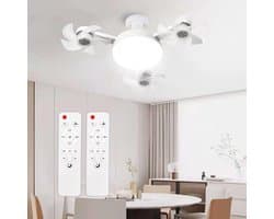 3 snelheden - Ventilatorlamp met afstandsbediening - Dimbare LED-lamp - Schroefbare plafondventilator - Eenvoudige installatie - Geschikt voor slaapkamer, keuken en werkruimtes