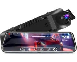Digitale achteruitkijkspiegel met ingebouwde DVR-dashcam en achteruitrijcamera – 10" Touchscreen