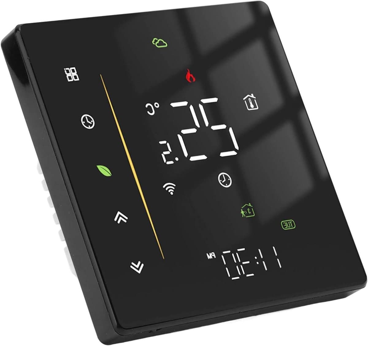 Slimme WiFi Thermostaat - Programmeerbaar Regelapparaat - Energie Besparen - 7-daagse Programmering - 95-240VAC - Zwart — afbeelding 1