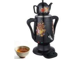 Elektrische Theemaker - Theeapparaat Turkse Koffie - Thee Zetten - Dubbele Pot - 35 Liter - Zilver