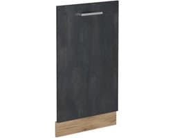 Vaatwasserpaneel voor Geïntegreerde Afwasmachine - 45 cm Breed - Zwart Beton Look