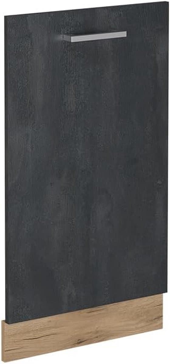 Vaatwasserpaneel voor Geïntegreerde Afwasmachine - 45 cm Breed - Zwart Beton Look — afbeelding 1