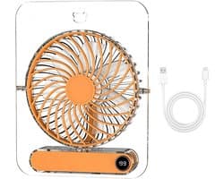 Opvouwbare USB Tafelventilator - 199 Standen - Transparant - Voor Reizen en Buiten