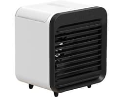 Airconditioningventilator met watertank, 3 snelheden, krachtige luchtstroom, draagbare oplaadbare luchtkoeler, elektrische ventilator - wit