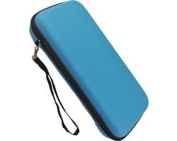 Hoesje Geschikt voor Nintendo Switch Hoes Bescherm Case Hardcover Met Polsbandje - Hoes Geschikt voor Nintendo Switch Case - Blauw