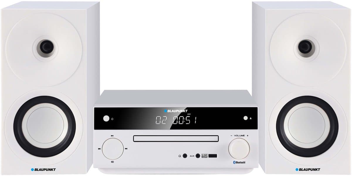 Blaupunkt - Stereo set - Speaker - FM-radio, AUX-aansluiting en USB-aansluiting, Bluetooth, HDMI-ingang, wekker, LED-display, kleur wit, MS30.02BT — afbeelding 1
