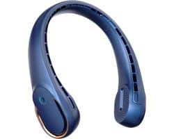 Nekventilator Draagbare Persoonlijke Ventilator - 4000mAh Sterke Wind 360° Koeling - Geen Haarophoping Dubbelzijdige Luchtstroom - Snel opladen Lange Gebruiksduur Anti-slip - Cadeau voor Dames, Mannen - Zwart - 1 Stuk