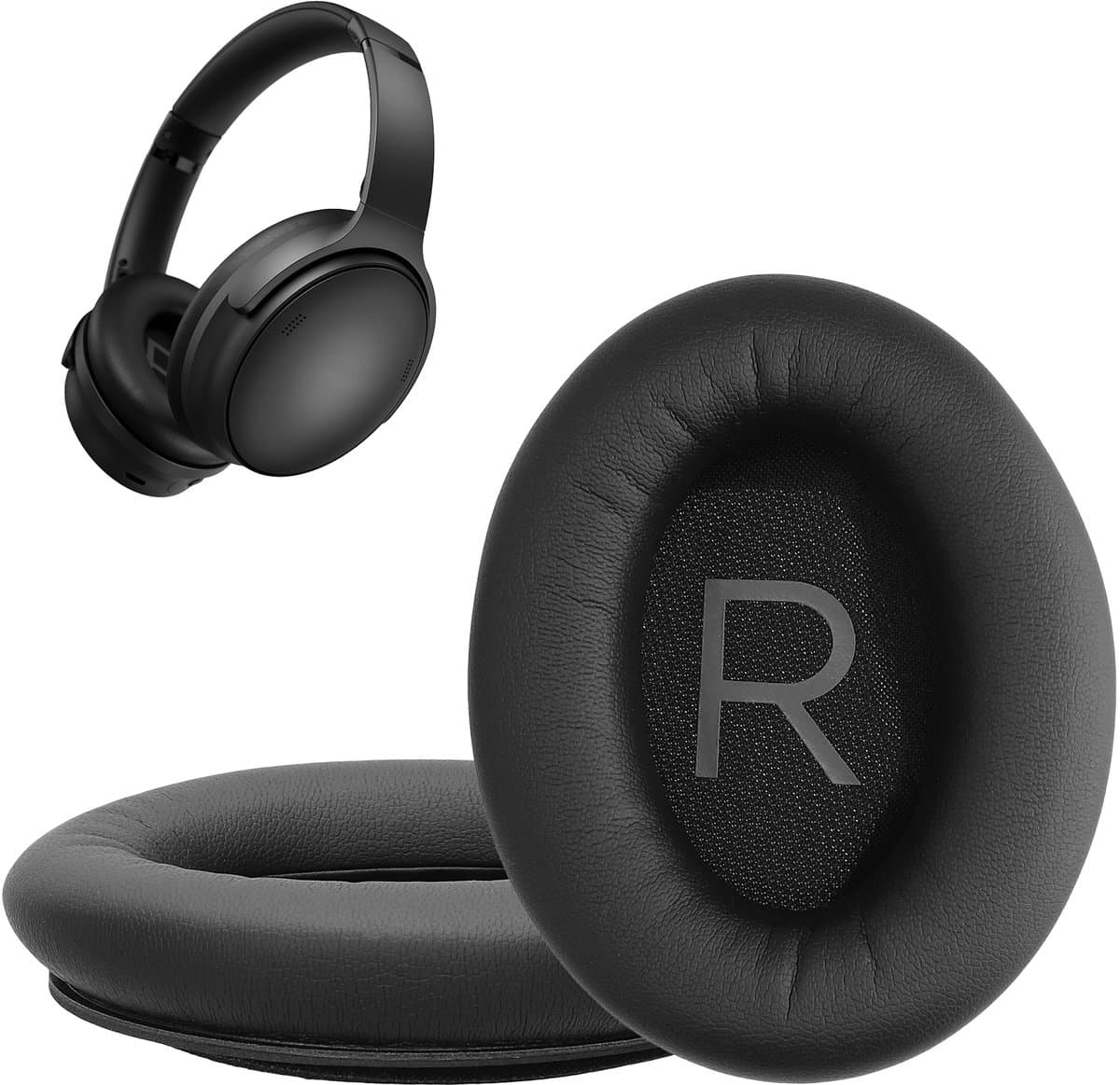 kwmobile 2x oorkussens geschikt voor Bose QuietComfort 45 / QC45 / SC - Earpads voor koptelefoon in zwart — afbeelding 1