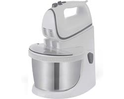 Nexvo® Mixer met Mengkom - Keukenmachine - Keukenrobot - Inclusief Accessoires - Antraciet - Wit/Zilver - 25cm x 25cm x 32cm