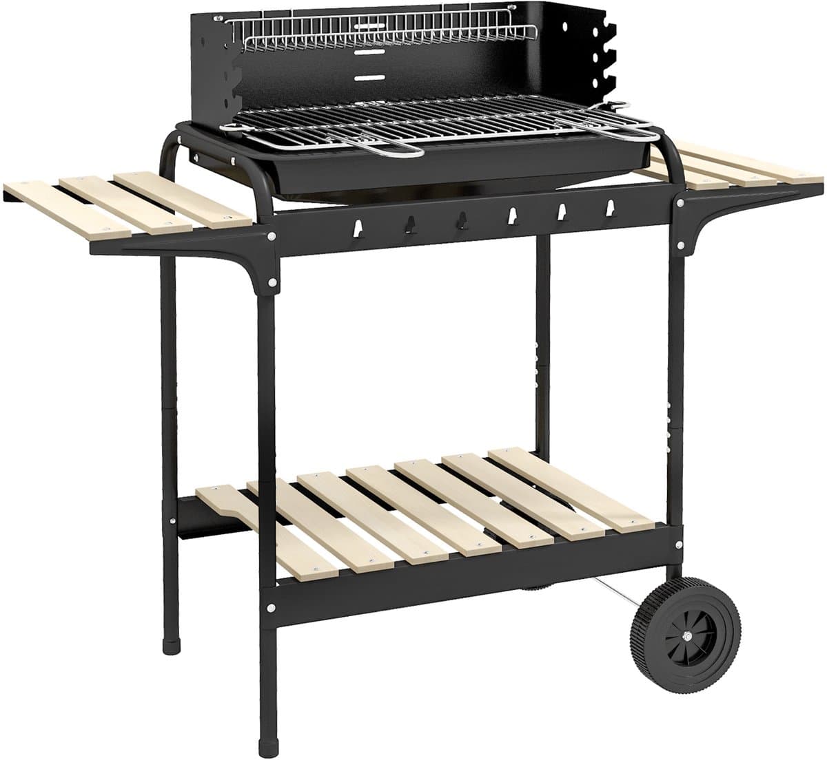 Outsunny - Houtskoolbarbecue - Metaal - 103L x 47B x 95H cm - Zwart — afbeelding 1