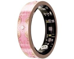 WizBay Premium Select® Bohemian Smart Ring - Cherry Blossom Pink - Hartslag, Slaap en Zuurstofmeting - Activiteitstracker - Maat 7