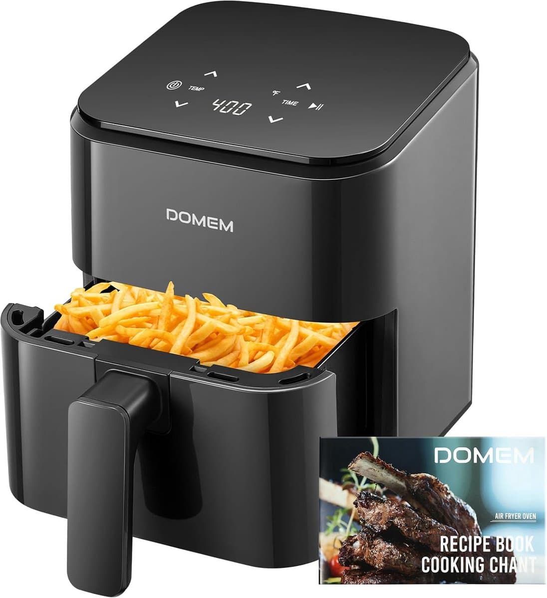 Compacte Luchtfriteuse - Kleine Airfryer - Gezond Koken - Eenvoudig Touch Display - 3 Kwarts - Zwart — afbeelding 1