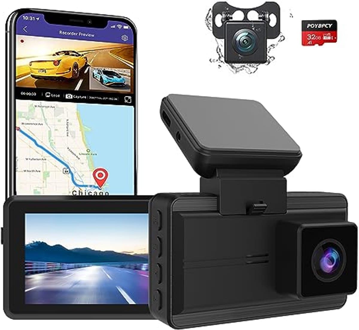 Dashcam 4K met App, Wifi, GPS, en Geavanceerde Functies — afbeelding 1