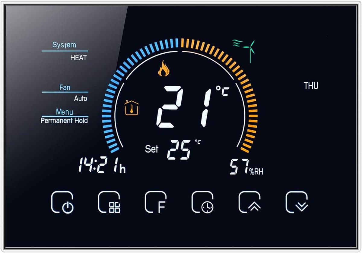 Slimme Wifi Thermostaat voor Airconditioning met Programmeerbare Temperatuurregeling en LCD Scherm — afbeelding 1