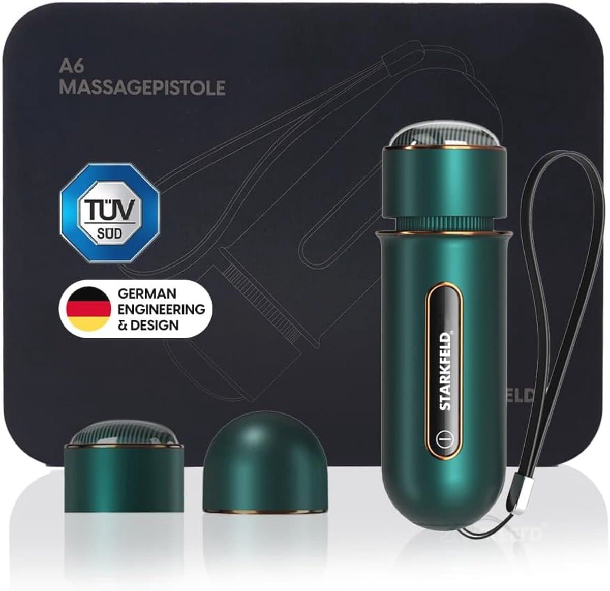 Compact Massagepistool Mini voor Diep Weefsel - Stil, Krachtig en Draagbaar met 2 Opzetstukken — afbeelding 1
