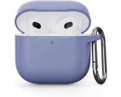 Coverup Hoesje - Geschikt voor AirPods 5 / 4 Hoesje - Coverup Siliconen AirPods Case met Sleutelhanger - Lavendel