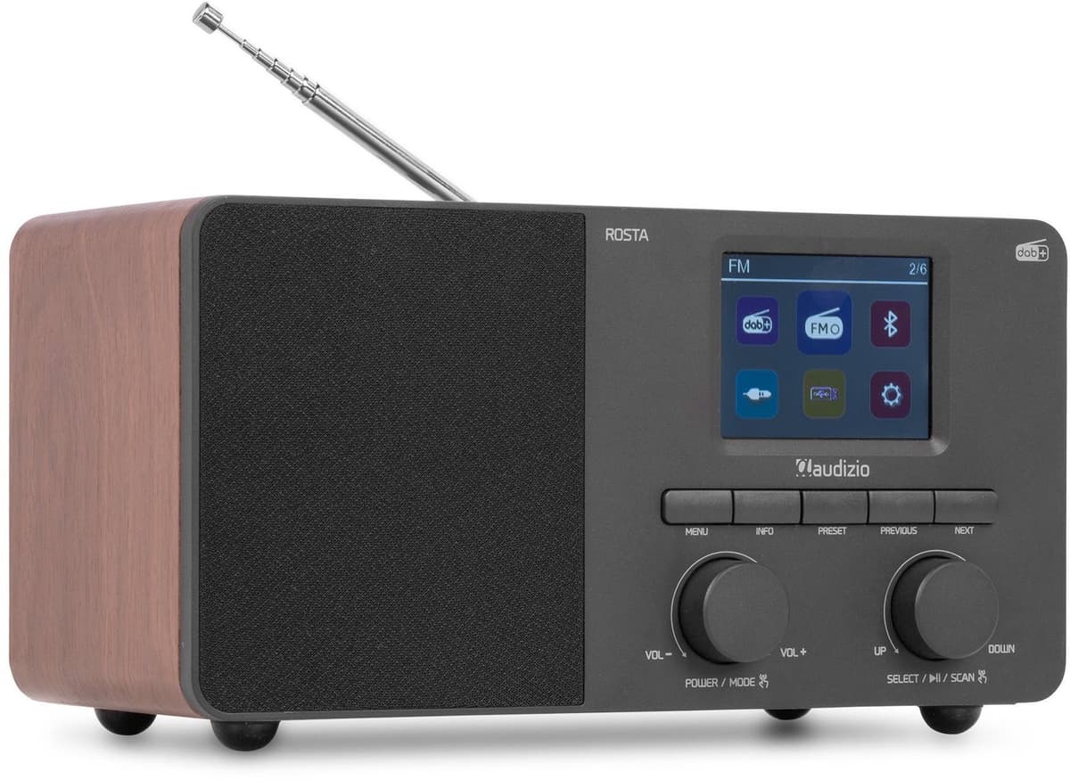 Audizio Rosta DAB radio - Digitale radio met Bluetooth - 40W - Houtlook — afbeelding 1