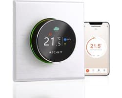 Slimme Thermostaat - Temperatuurregelaar WiFi - Verwarmingsregeling Thuis - App en Spraakbesturing - 240 Volt - Wit
