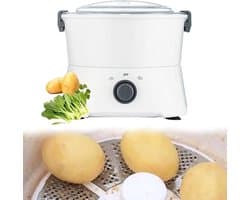 Elektrische Aardappelschiller - Automatische Schilmachine - Snel Groenten Schillen - Eén Knop Bediening - 1 kg in 3 min - Wit