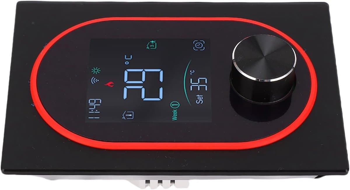 Slimme Thermostaat - Verwarming Regelaar - Energie Besparen - Programmeerbaar Schema - 5-35℃ - Zwart — afbeelding 1