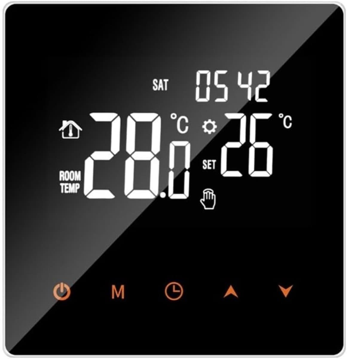 Slimme Vloerverwarming Thermostaat - Wifi Thermostaat - Comfort Verhoging - Vlamvertragend Materiaal - 86x86x40mm - Zwart — afbeelding 1