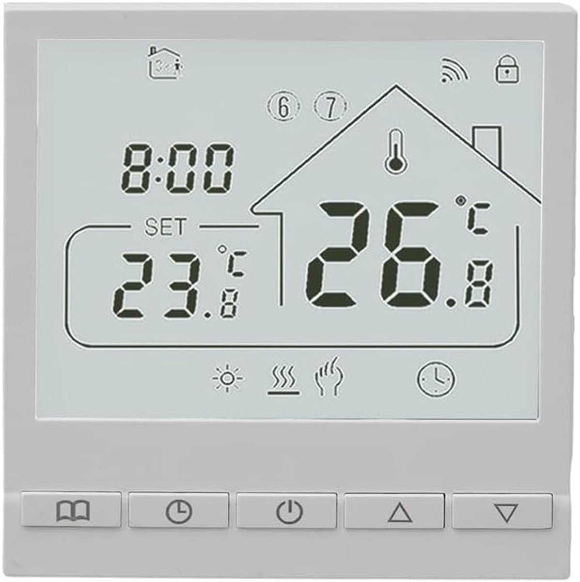 Slimme Vloerthermostaat - Verwarmingscontroller App - Comfort Thuis - Programmeerbaar met App - 86x86 mm - Wit — afbeelding 1