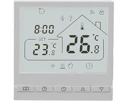 Slimme Vloerthermostaat - Verwarmingscontroller App - Comfort Thuis - Programmeerbaar met App - 86x86 mm - Wit