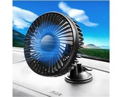 Autoventilator met 3 snelheidsstanden, 360° draaibare rotatie, stil en draagbaar, geschikt voor gebruik in auto's en SUV's in de zomer (met zuignap).