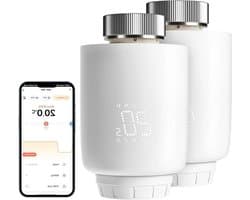 Slimme Thermostaat - Verwarming Regelaar - Energie Besparen - App Bediening - 5.24 x 5.24 cm - Wit