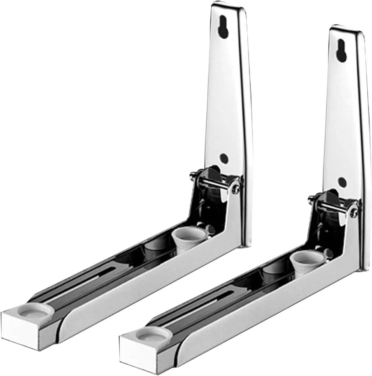Magnetron Wandrek - Magnetronhouder Ovenrek - Keuken Organiseren - Verstelbaar Opvouwbaar - 22-40 cm - Zilver — afbeelding 1
