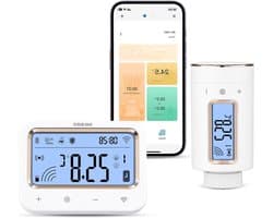 Radiator Thermostaat - Slimme Verwarmer - Energie Besparen - App Bediening - 11 Periodes - Wit