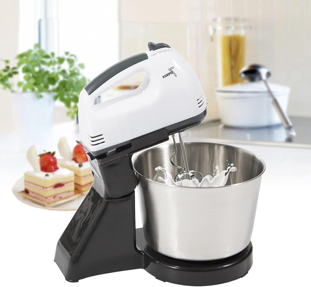 Keukenmachine - Deegklopper mixer - Bakken en koken - 7 snelheden instelbaar - 1.7 liter kom - Zwart — afbeelding 1